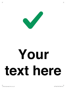 Custom plain background, green tick sign